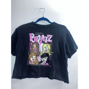 Bratz Crop Top Y2K‎ Graphic Tee Black Short Sleeve T Shirt Women's